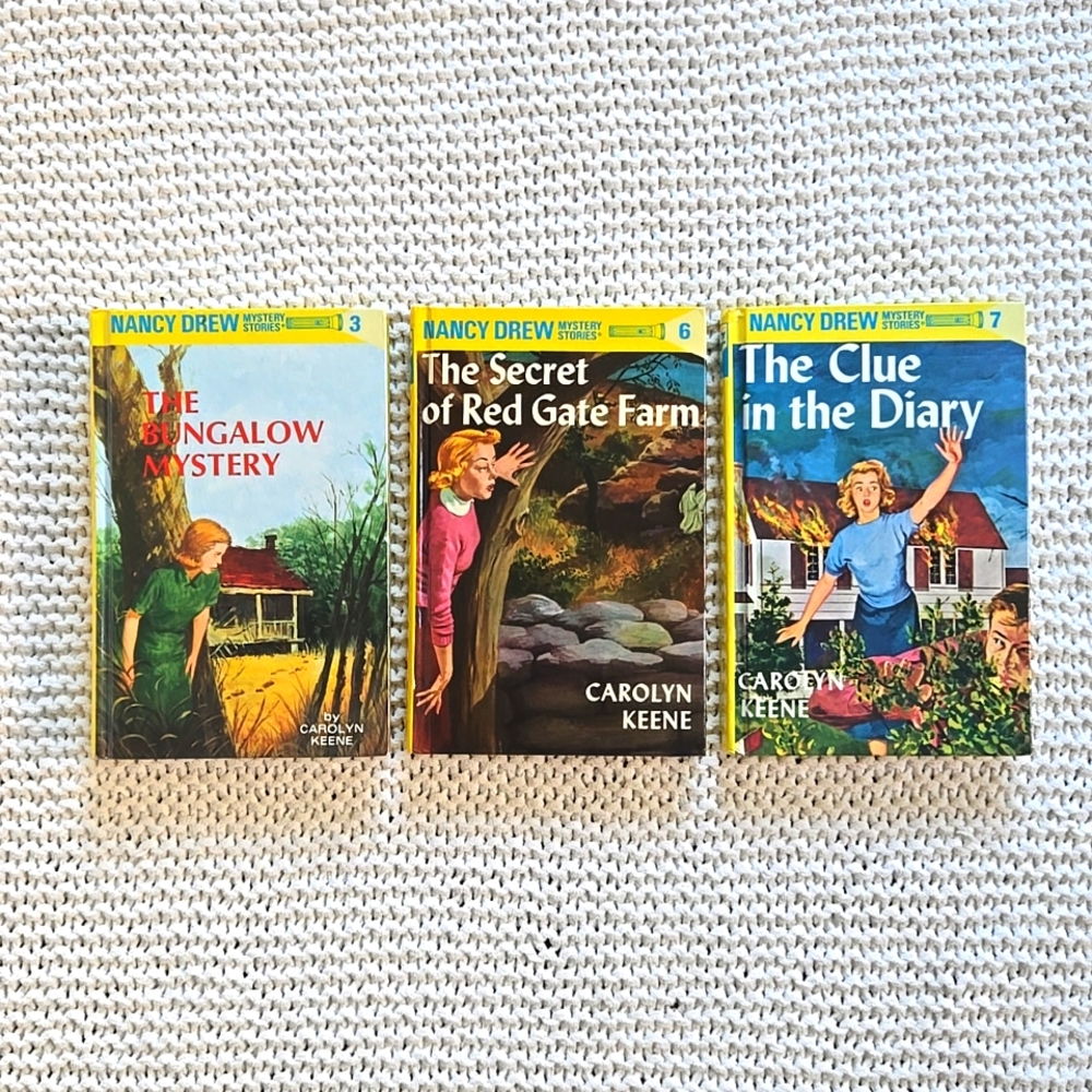 Vintage Nancy Drew Mystery Books, Set Of 3.